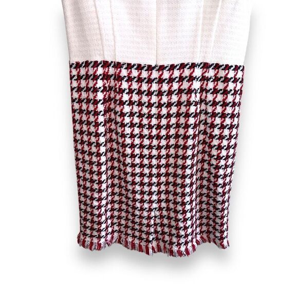 NWT Oscar De La Renta Bicolor Houndstooth Tweed Dress Sz 12 - Picture 10 of 10
